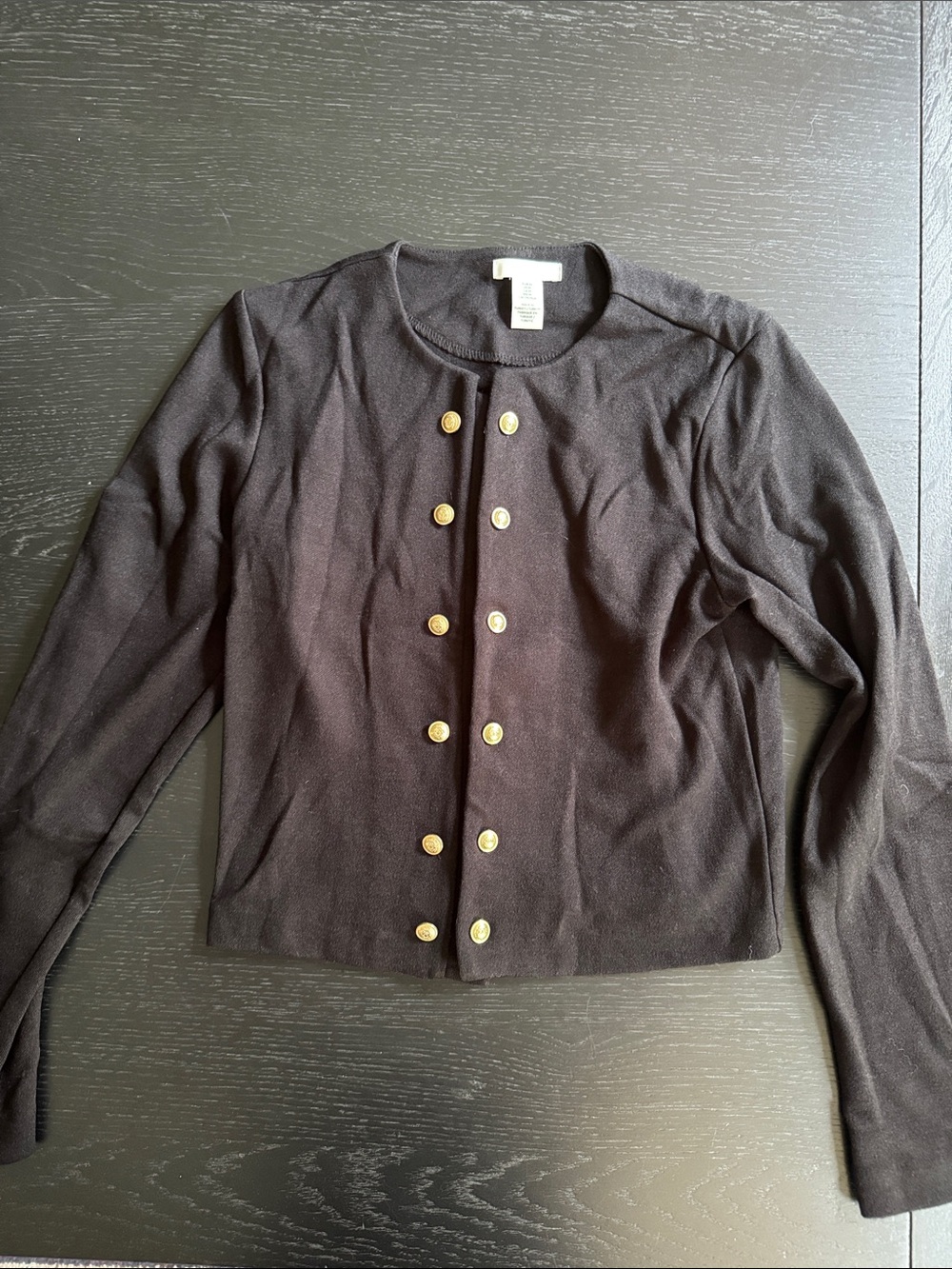 H&M Black Knit Double-Row Button Blazer
